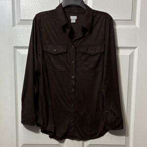 Chico's Rich Chocolate Button Down Shirt